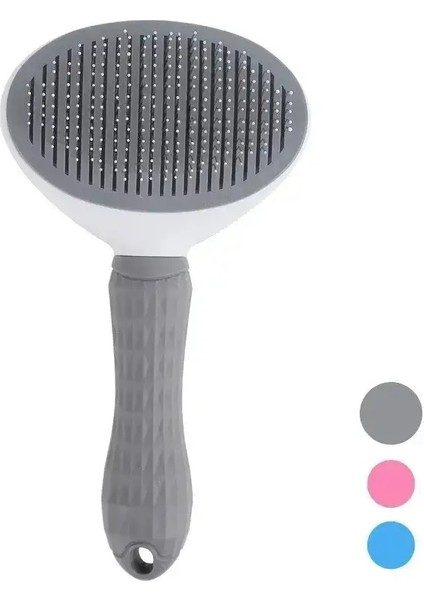 Tek Tıkla Evcil Saçı Temizleme Tarak, Köpekler ve Kediler Için Zahmetsiz Bakım - Otomatik Işlevli Tüy Temizleme Fırçası Renk:mavi (Yurt Dışından)