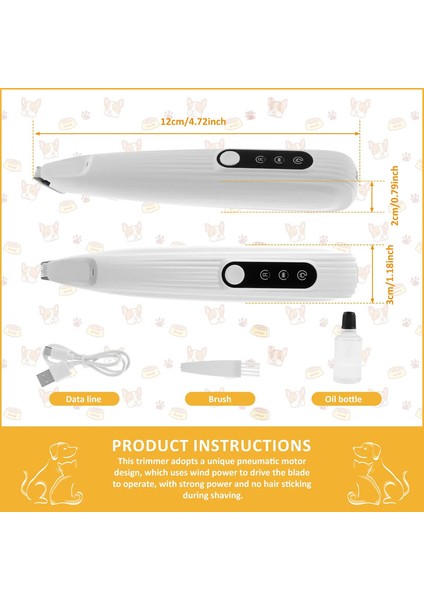 Köpek Tırnağu Kesici Düşük Gürültülü Evcil Hayvan Saçı Tıraşı LED Işık USB Evcil Hayvan Bakımı Klipleri Köpek Kedi Yüz Kulaklar Kalça Ayaklar (Yurt Dışından)