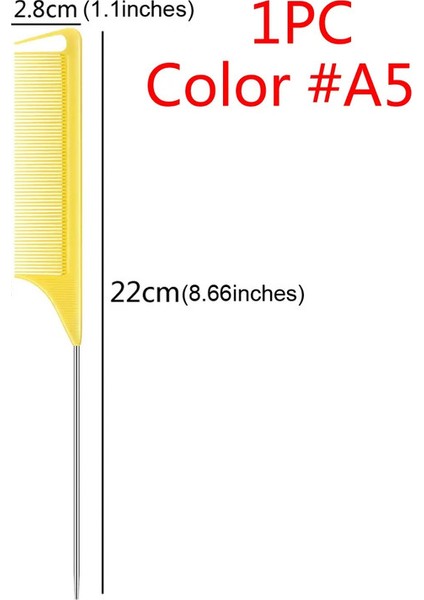 Profesyonel Sivri Kuyruklu Saç Stili Tarak Anti-Statik Saç Boyası Fırçası Berber Çelik Iğne Pimi Fare Ucu Taraklar Berber Aksesuarları Renk:1 Adet Renk A5 (Yurt Dışından)