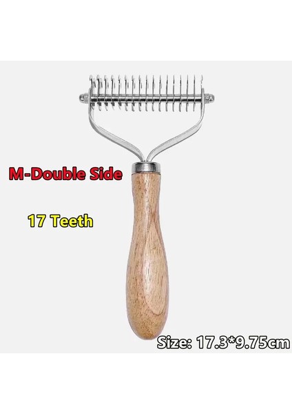 Yeni Köpek Tarakları Knot Cutter Saç Tımarlama Damat Fırçası Köpekler Için Ahşap Saplı Evcil Hayvan Dikme Bıçağı Evcil Hayvan Aksesuarları Renk: M-Double Tarafı (Yurt Dışından)