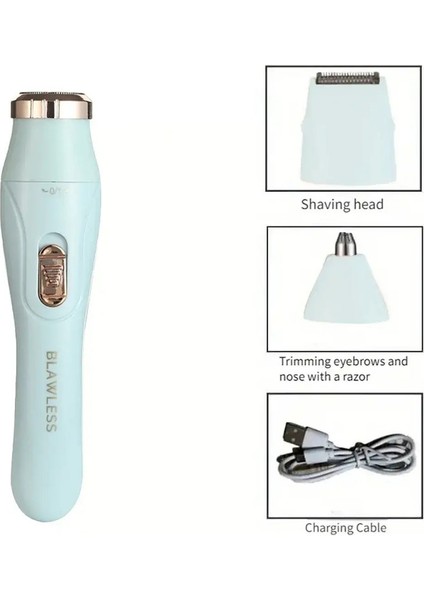 USB Kadın Elektrikli Tıraş Makinesi - Kaş, Bikini Çizgisi ve Tüm Vücut Bakımı Için Çok Amaçlı Tüy Alıcı Aracı Renk: Beyaz (Yurt Dışından)