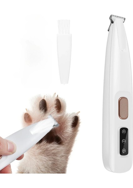 LED Işığı ile Yeni Köpek Pençesi Düzeltici Tamamen Su Geçirmez Evcil Hayvan Saç Düzenleyicisi LED Ekranlı Köpek Clippers ile 18MM Geniş Bladecolor: Beyaz (Yurt Dışından)