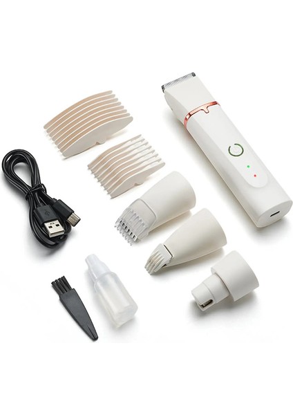 Profesyonel 4'ü 1 Arada Elektrikli Evcil Hayvan Bakım Aracı Seti Köpek Tüy Kesici USB Evcil Hayvan Tüy Kesme Makinesi Tıraş Makinesi Kediler Malzemeleri Renk:beyaz Set B (Yurt Dışından)