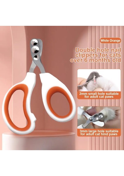 Kimpets Profesyonel Kedi Tırnak Clippers Küçük Kedi Köpek Paslanmaz Çelik Köpek Pençeleri Kesici Pet Tırnak Tımar Clippers Renk: Beyaz Turuncu (Yurt Dışından)