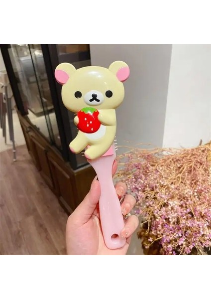 R-Rilakkuma Hava Yastığı Tülbeli Döner Saç Karalanma Saç Fırçası Masaj Anti-Statik Out Islak Kıvırcık Saç Fırçaları Ber Stil Araç Çarşamba: Sarı (Yurt Dışından)