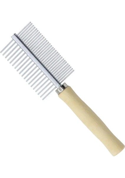 Köpek Tarak Paslanmaz Çelik Köpek Fırçası Evcil Hayvan Saçı Temizleyici Ahşap Saplı Fırça Köpek Saç Düğümü Açma Masajı Kedi Tarak Evcil Hayvan Bakımı Renk:b (Yurt Dışından)