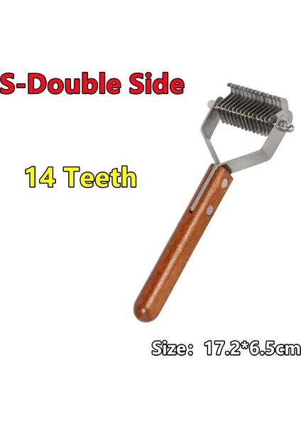 Yeni Köpek Taraklar Knot Cutter Saç Tımarlama Damat Fırçası Köpekler Için Ahşap Saplı Evcil Hayvan Dikme Bıçağı Pet Accessoires Renk: S-Double Side (Yurt Dışından)