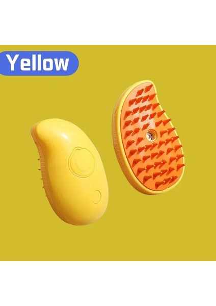 USB 3'ü 1 Arada Evcil Hayvan Tımar Fırçası Buhar Sprey Masajı, Uçan Uçan Saç Elektrik Banyo Fırçası Köpek Kedi Dökülme Renk: Sarı Mango (Yurt Dışından)