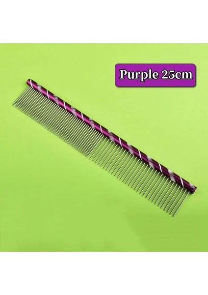 6 Renkli Evcil Köpek Tarak Düz Tarak Kedi Temizleme Fırçası 16/19/20/25CM Paslanmaz Çelik Hafif Evcil Hayvan Kedi Bakım Tarakları Köpekler Renk:mor 25CM (Yurt Dışından)