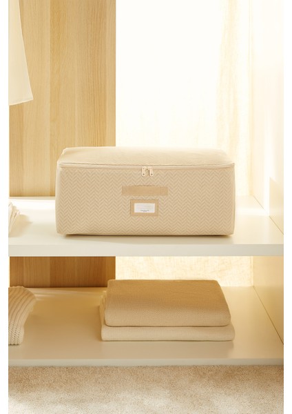 5 Adet Orta Boy Bej Balıksırtı Baza Altı Kazak Pike Battaniye Hurcu, Hurç 52x28x21 cm indirimleri