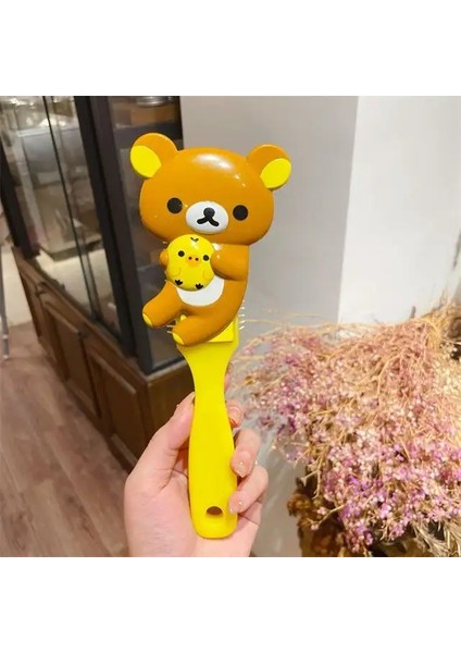 R-Rilakkuma Hava Yastığı Tülbeli Döner Saç Karalanma Saç Fırçası Masaj Anti-Statik Out Islak Kıvırcık Saç Fırçaları Ber Stil Araç Çarşamba: Sarı (Yurt Dışından)