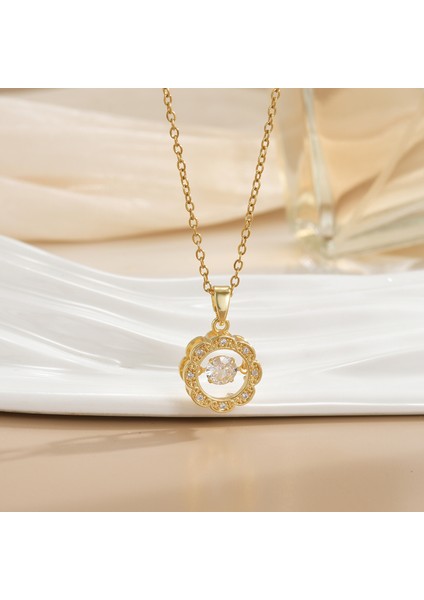 Yeni Basit Titanyum Çelik Kolye Kadın 18K Gül Altın Dört Yapraklı Yonca Kolye Ins Gelgit Net Kırmızı Patlama Modelleri Köprücük Kemiği Zinciri (Yurt Dışından)