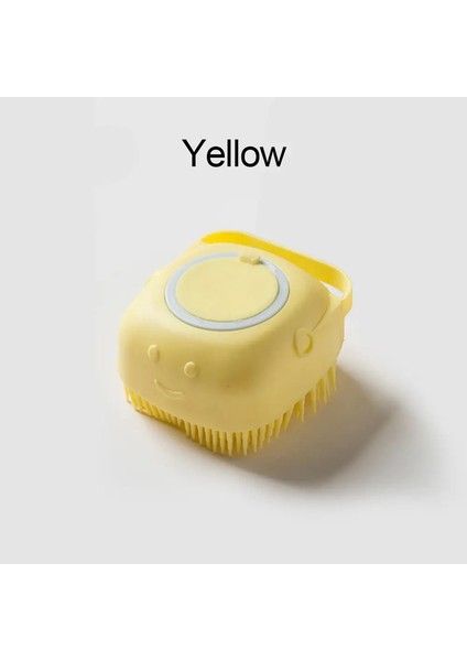 Yumuşak Silikon Yavru Temizleme Fırçası Evcil Hayvan Şampuanı Masajı Banyo Fırçası Banyo Yavru Temizleme Masajı Bakım Banyo Fırçası Renk: Yumuşak Sarı A (Yurt Dışından)