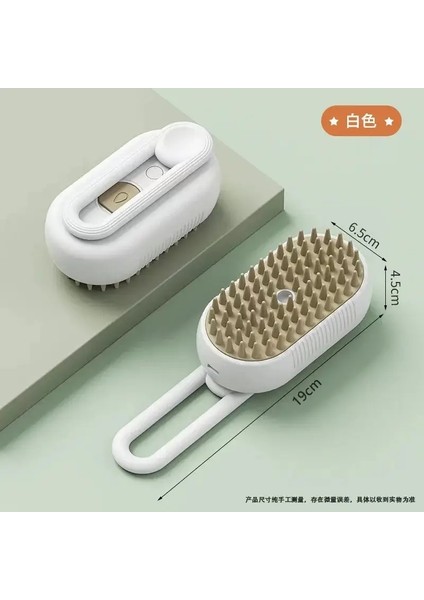 Kedi Köpek Buharlı Fırça Buhar Fırça Elektrikli Sprey Masaj Pet Bakımı Aracı Tüy Dökme 3'ü 1 Arada Elektrikli Spreyler Masaj Tarakları Renk: Beyaz (Yurt Dışından)