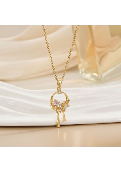 Yeni Kıdemli Işık Duygusu Lüks Mikro Set Zirkonya Bakır 18 Ayar Altın Kaplama Kolye Kolye Köprücük Kemiği Zinciri Takı ile Kadın Moda (Yurt Dışından)