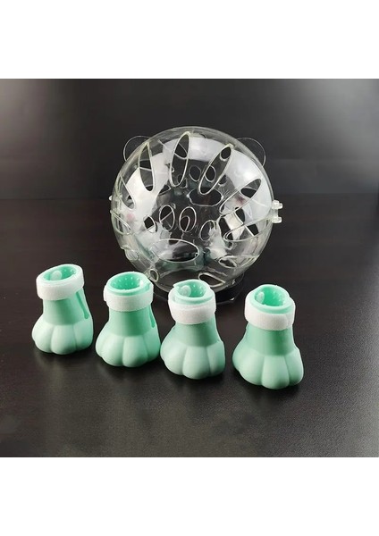 Tong Kedi Ağızlık 4 Adet Patik Kapağı Bakım Isırmayı Önleyici Nefes Alabilir Koruyucu Alan Kapşonu Kedi Kask Maskesi Ayarlanabilir Kayış Renk:açık Yeşil/boyut:s (Yurt Dışından)