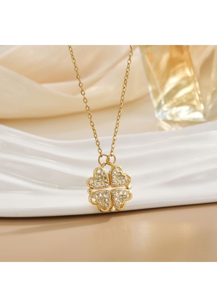 Yeni Kıdemli Işık Duygusu Lüks Mikro Set Zirkonya Bakır 18 Ayar Altın Kaplama Kolye Kolye Köprücük Kemiği Zinciri Takı ile Kadın Moda (Yurt Dışından)