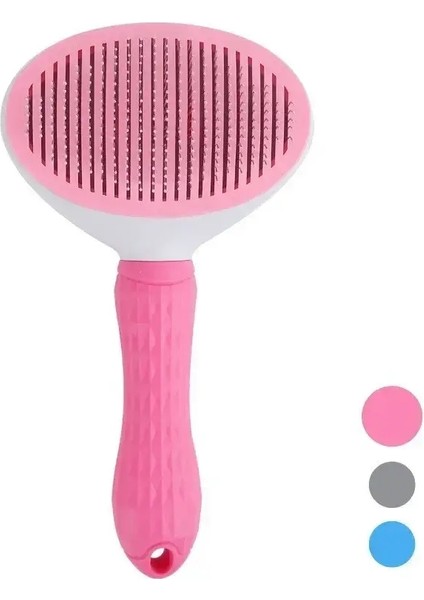 Tek Tıkla Evcil Saçı Temizleme Tarak, Köpekler ve Kediler Için Zahmetsiz Bakım - Otomatik Fonksiyonlu Tüy Temizleme Fırçası. Renk: Pembe (Yurt Dışından)