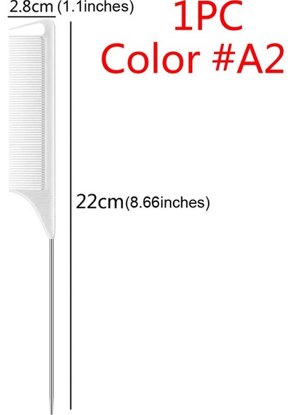 Profesyonel Noktalı Kuyruklu Saç Stili Tarak Anti Statik Saç Boyası Fırçası Berber Çelik Iğne Pimi Fare Ucu Taraklar Berber Aksesuarları Renk:1 Adet Renk A2 (Yurt Dışından)