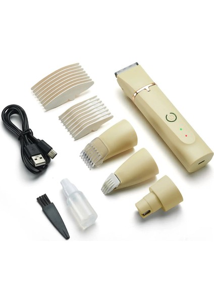 Profesyonel 4'ü 1'de 1 Elektrikli Evcil Hayvan Bakım Aracı Seti Köpek Tüy Kesme Makinesi USB Evcil Hayvan Tüy Kesme Makinesi Tıraş Makinesi Kediler Malzemeleri Renk:altın Set (Yurt Dışından)