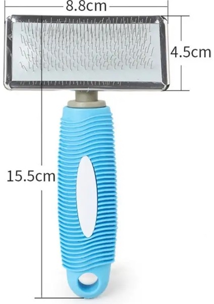 Kedi Tarak Silikon Kedi Fırçası Masaj Evcil Hayvan Saçı Temizleyici Paslanmaz Çelik Taraklar Kediler Için Evcil Hayvan Bakımı Konforlu Saplı Köpek Fırçası Renk: Mavi L (Yurt Dışından)