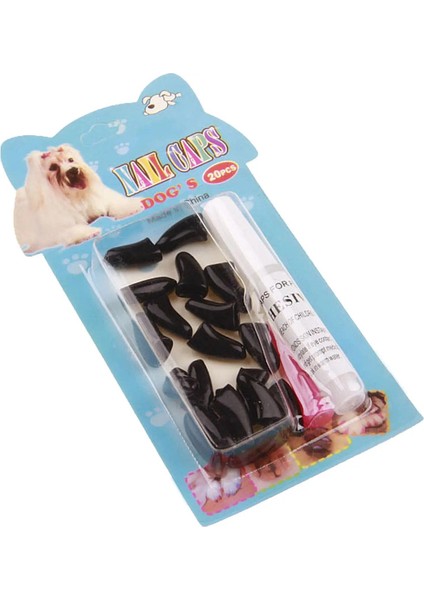 Güzellik 20PCS Pet Dog Cat Anti Scratch Yumuşak Silikon Tırnak Kapakları Koruyucu Kapaklar Ev Koruyucu Dekor Tutkal Sıvı Köpek Kabuklu Çarşamba: Z/boyut: Xs (Yurt Dışından)