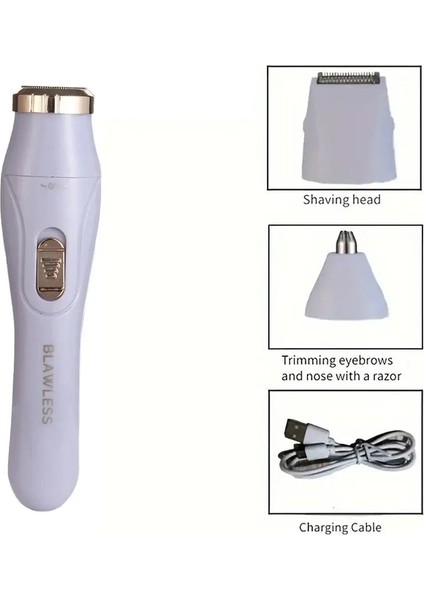 USB Kadın Elektrikli Tıraş Makinesi - Kaş, Bikini Bölgesi ve Tüm Vücut Bakımı Için Çok Amaçlı Tüy Alma Aracı Renk:mor (Yurt Dışından)