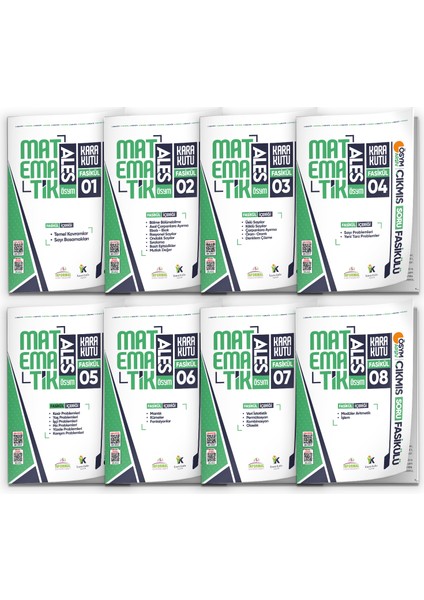 2026 ALES MATEMATİK Kara Kutu 8li Fasikül SETİ ÖSYM Çıkmış Soru Bankası Çözümlü Modüler PAKET