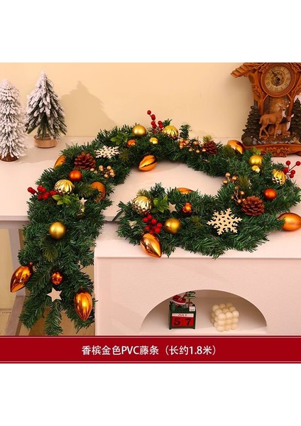 Yılbaşı Süsleri Çelenkler Rattan Kapı Askıları Yılbaşı Ağacı Askıları (Yurt Dışından)