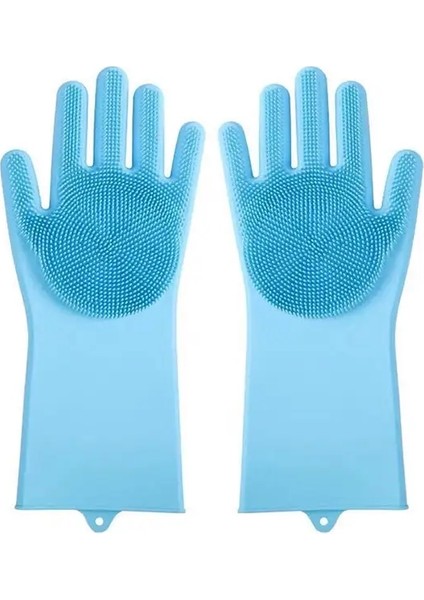 Evcil Hayvan Bakımı Eldiveni Köpek Kedi Banyosu Temizleme Eldiveni Şampuan Ovucu Temiz Yumuşak Silikon Kıl Temizleme Eldiveni El Cilt Koruması Renk:mavi (Yurt Dışından)