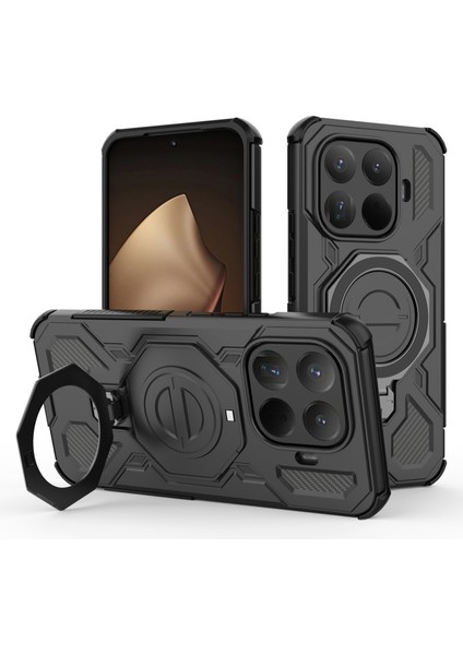 Xiaomi 15T Pro Manyetik Kılıf Döner Metal Ayaklı Darbeye Dayanıklı Pc + Tpu Telefon Arka Kapağı (Yurt Dışından)
