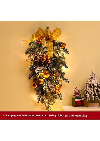 Noel Dekorasyonu Kapı Asma Düşen Kar Noel Dekorasyonu Rattan Süs Dekorasyon Asma (Yurt Dışından)