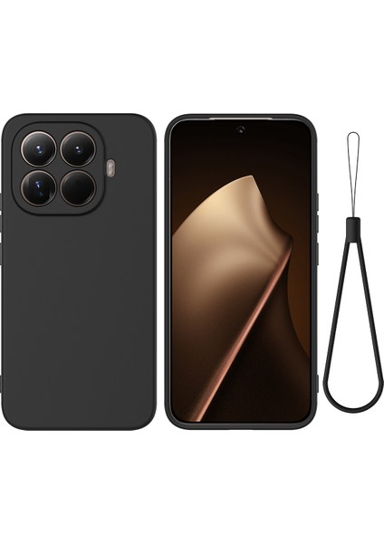 Xiaomi 15T Pro Sıvı Silikon Kılıf Telefon Arka Kapağı El Kayışı ile (Yurt Dışından)