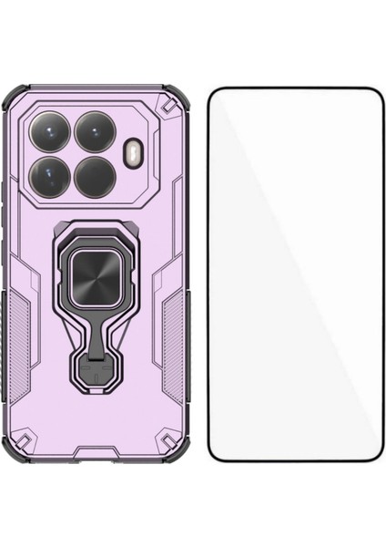 Xiaomi 15T Pro Telefon Kılıfı Pc Tpu Arka Kapak Temperli Camlı Destek Standı (Yurt Dışından)