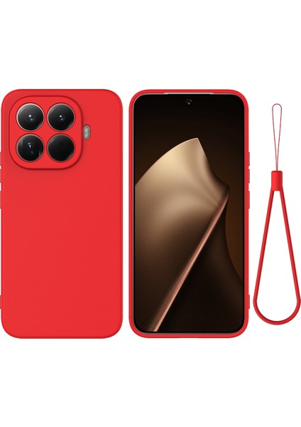 Xiaomi 15T Pro Sıvı Silikon Kılıf Telefon Arka Kapağı El Kayışı ile (Yurt Dışından)