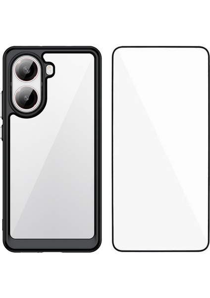 Xiaomi Poco X7 Pro Telefon Kılıfı Tpu Akrilik Kapaklı Temperli Cam (Büyük Lens Deliği) (Yurt Dışından)