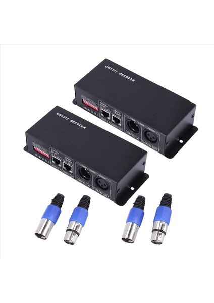 2x Dmx 512 4ch x 8A Kötü Kole Kodi Koduklu 4 Kanallı Sürücü Rgbw LED Bant Dc 12V - 24V (Yurt Dışından)