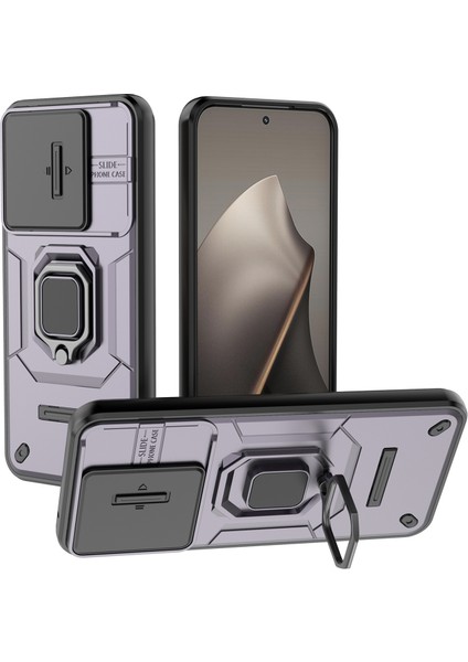 Xiaomi 15T Pc + Tpu Kickstand Telefon Koruyucu ve Lens Kapağı Için (Yurt Dışından)