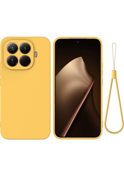 Xiaomi 15T Pro Sıvı Silikon Kılıf Telefon Arka Kapağı El Kayışı ile (Yurt Dışından)