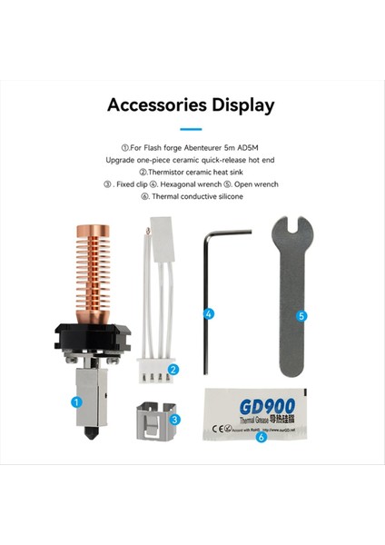 Flashforge Maceracı Için Upgarde Hotend Kiti 5m/5m Pro 0 4mm Sabit Çelik Maceracılık Için Sert Çelik Nozullar 5m Pro (Yurt Dışından) fırsatları