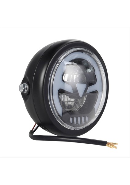 Cafe Racer Için Evrensel 6,3 Inç 35W LED Far Yüksek Düşük Işın Yuvarlak Far, Sarı Işık (Yurt Dışından)