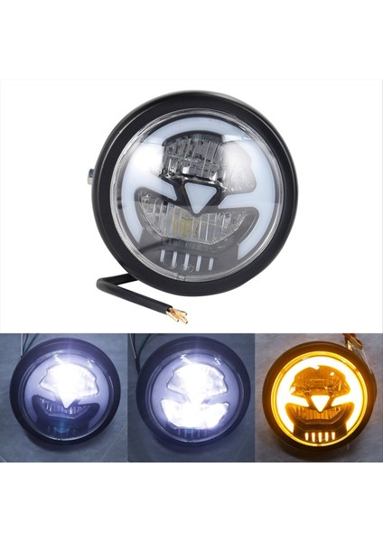 Cafe Racer Için Evrensel 6,3 Inç 35W LED Far Yüksek Düşük Işın Yuvarlak Far, Sarı Işık (Yurt Dışından) fiyatları