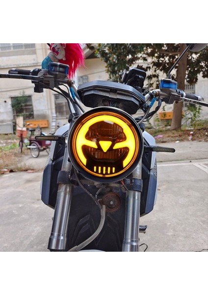 Cafe Racer Için Evrensel 6,3 Inç 35W LED Far Yüksek Düşük Işın Yuvarlak Far, Sarı Işık (Yurt Dışından) modelleri