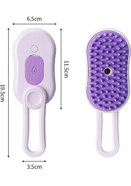 Pet Buhar Fırçası Buharlı Köpek Fırçası Elektrik Spreyi 3 Içinde 1 Kedi Easyon Fırçaları Köpekler Için Kedi Masajı Masajı Çıkarma Evcil Hayvan Tımar Tarak Rengi: Mor (Yurt Dışından)