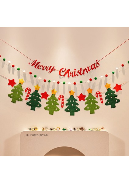 Yeni Noel Partisi Dekorasyon Kapı Asma Bunting Noel Askıları Atmosfer Dekorasyon Askıları (Yurt Dışından)