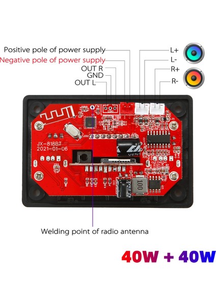 12V-24V 80W Ev Dijital Amplifikatörler Ses Bas Ses Amplifikatörü Bluetooth Decoder Karto Hıfı Fm USB Otomatik Müzik Hoparlörleri (Yurt Dışından) fırsatları