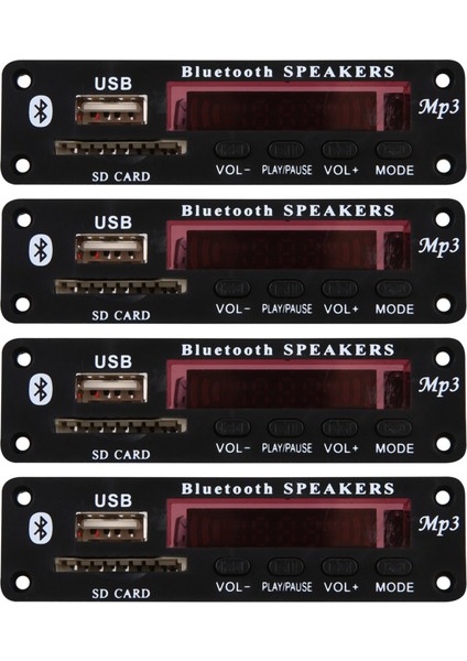 4x Dc 5V/12V Bluetooth 5 0 Ses Kolejör Kartı Ses Modülü USB Aux Sd Fm Radyo Kayıpsız (Yurt Dışından)