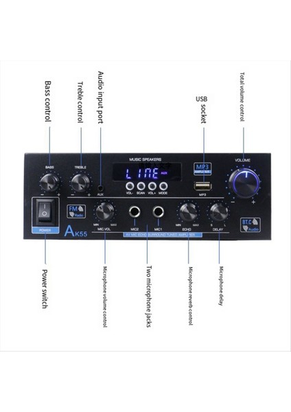 AK55 900W Ana Güç Amplifikatörü 2 0 Kanal Bluetooth 5 0 Hıfı Dijital Stereo Ses Amplifikatörü 2 0 450W Subwoofer Us Fişi (Yurt Dışından) fırsatları