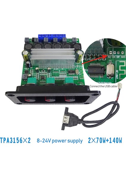 TPA3156D2 2 1 Kanal Bluetooth 5 0 Dijital Amplifikatör Kartı 2x 70W+140W Yüksek Güçlü Subwoofer Sınıf D Sınıfı Amplifikatör DC8V-24V (Yurt Dışından) fırsatları