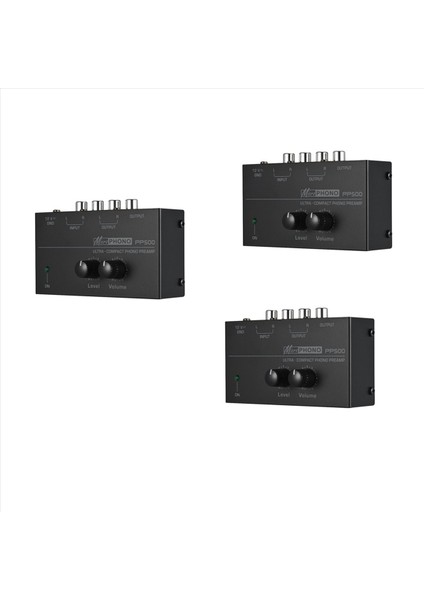 3x Ultra Kompaks Fono Preamp PP500 Bas Tiz Denge Hacim Ayar Pre-App Preptable Preampificador Abd Fişi (Yurt Dışından)